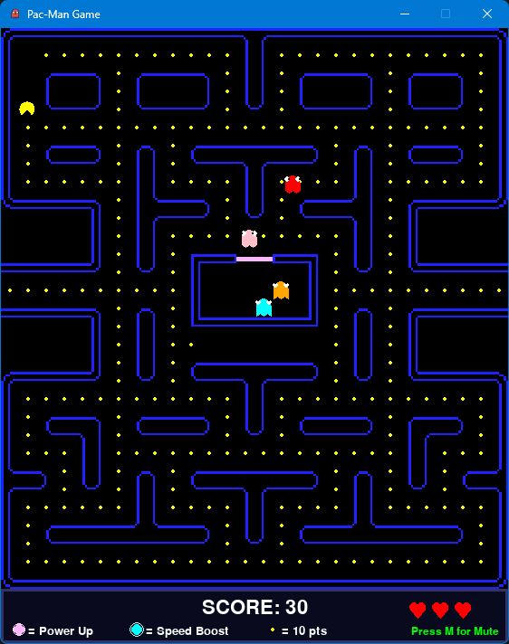 Screenshot des Pacman-Spiels